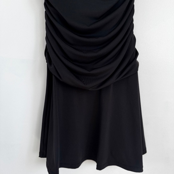 NWOT House of Harlow Strapless Black Mini Dress Ruching A-line Skirt Size S - Picture 8 of 15